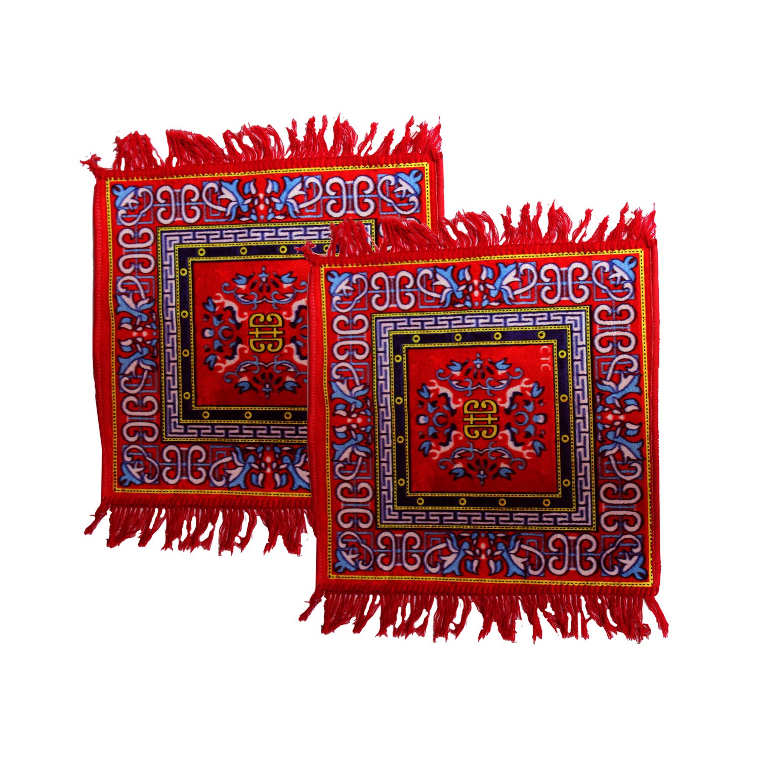 CROTUS Premium Soft Prayer Mat, Asana Pooja Mat,Meditation Mat Multipurpose Velvet Rug Mat (Pack of 2 (RED))-image-48