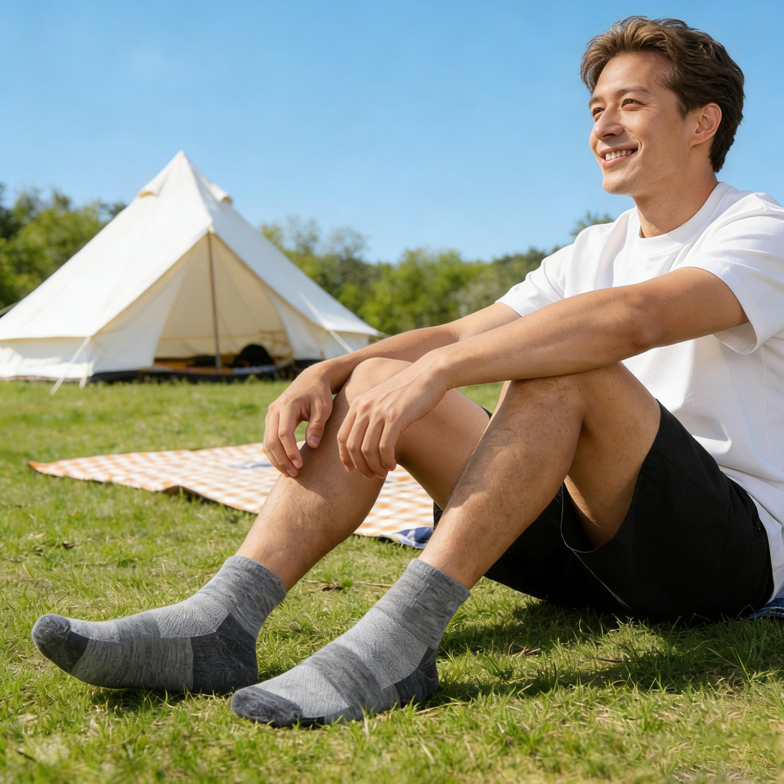 Lot de 3 paires de chaussettes 90 % laine mérinos pour homme et femme, chaussettes douces et fines pour course à pied, randonnée, cyclisme