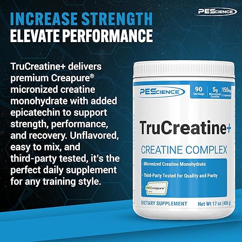 Miniatura 10 de PEScience TruCreatine monohidrato de creatina pura y polvo ElevATP 30 porciones