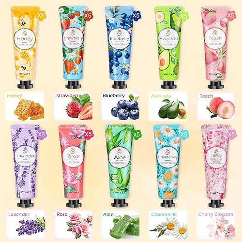 Miniatura 9 de Set de regalo de crema de manos para mujeres, paquete de 14 mini lociones de manos con fragancia de plantas naturales para manos secas y agrietadas,