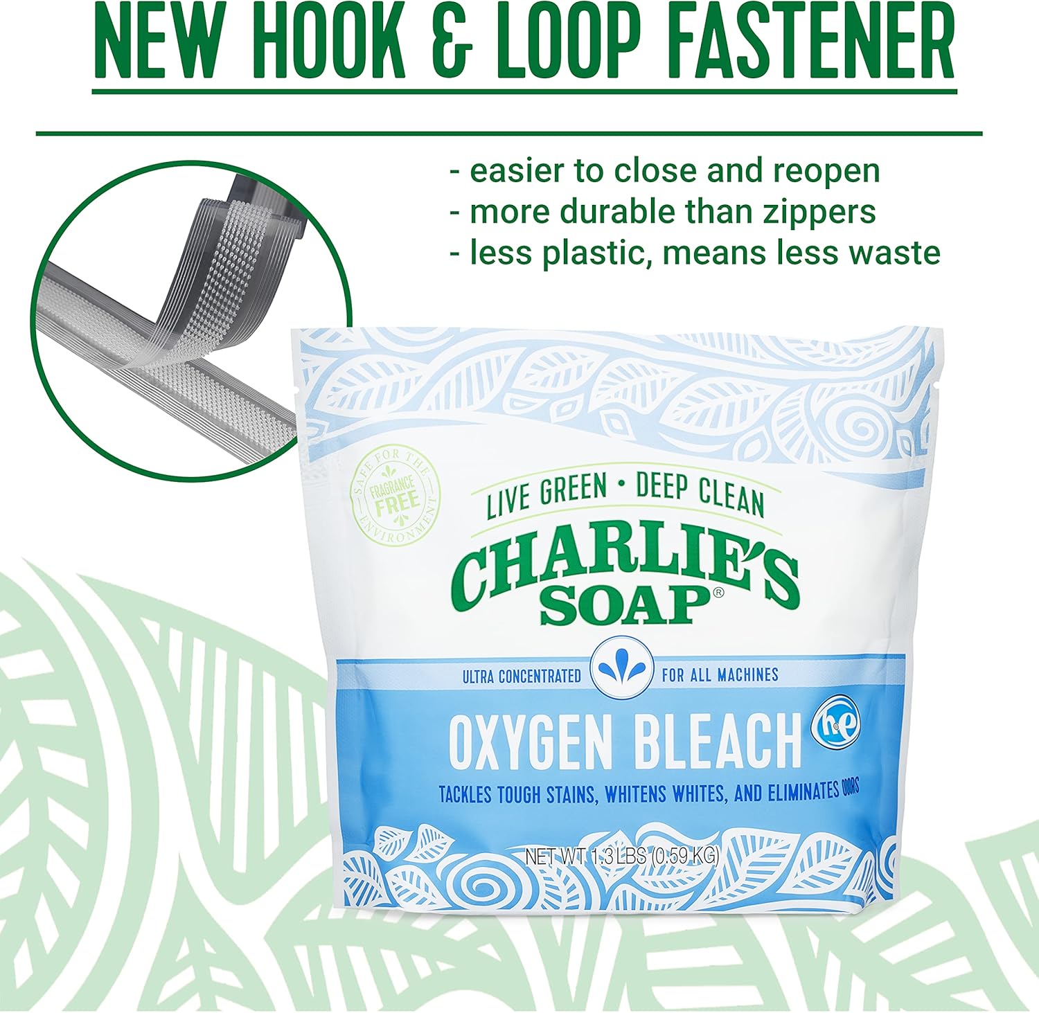 Charlie's Soap Color Safe Chlorine Free Oxygen Bleach Powder, 1.3 lbs (0.59 kg) : Health & Household
