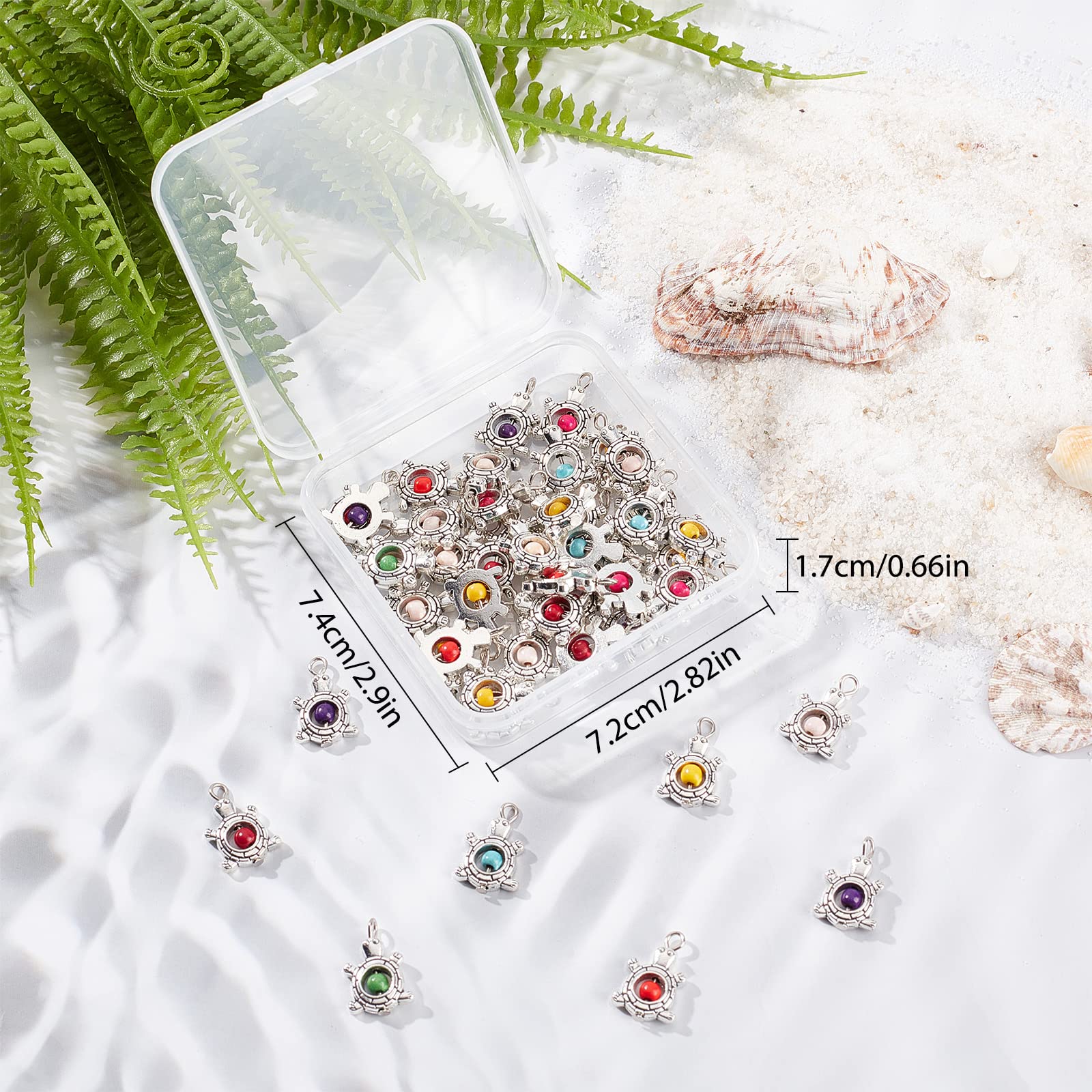 Ciondoli A Forma Di Tartaruga 6 Colori – Smalto E Lega, Creazione Gioielli Fai-da-te. Perfetti Per Collane, Bracciali, Orecchini. Foro 1.8 Mm.