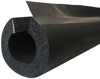 K-Flex 6RXLO048048 NBR/PVC Insul-Lock DS Tube with PVC Overlap Tape, 1/2" Nominal Insulation ID, 6 Length, 1/2" Wall Thickness, Black Pack of 52