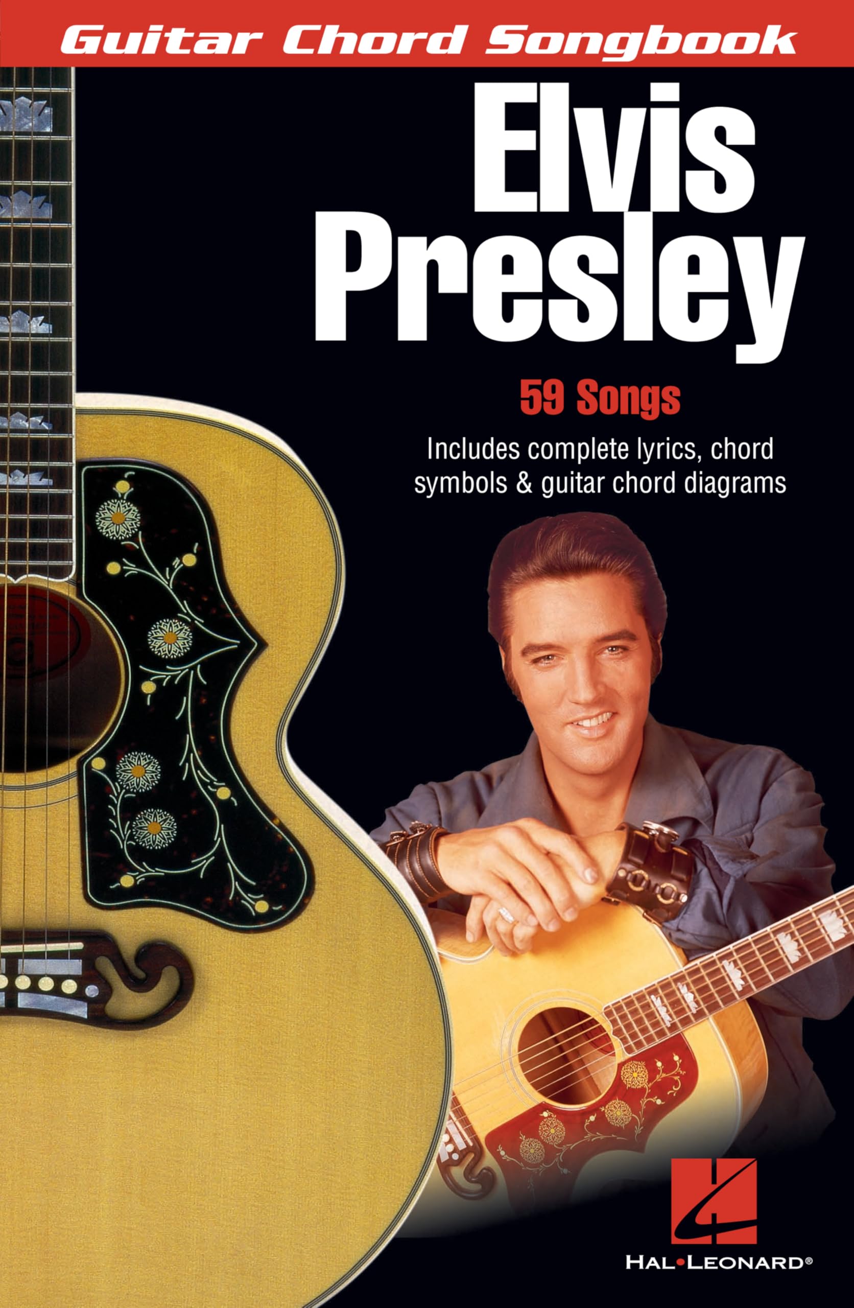 Livre de partitions d'Elvis Presley avec 59 chansons cultes paroles et accords Hal Leonard