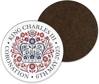 The Coronation 2023 - Official Emblem Coaster, The Coronation of King Charles III and The Queen Consort – 6th May 2023, Gift, Souvenir, Keepsake, Memorabilia