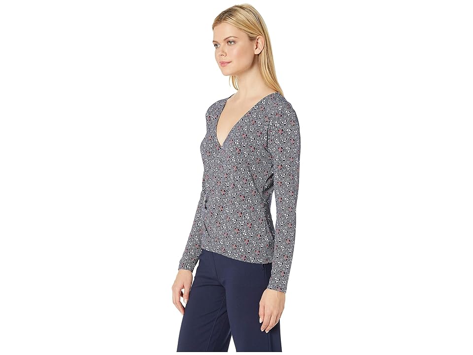 

MICHAEL Michael Kors Sweetheart Clover Ring Top (True Navy Multi) Women's Clothing, Gray