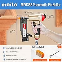 Vista 2 de meite MP635B Clavadora de Pines con 10000 clavos sin cabeza de 1 pulgada, Clavadora Neumática de Calibre 23, Pistola Neumática de Clavos sin Cabeza