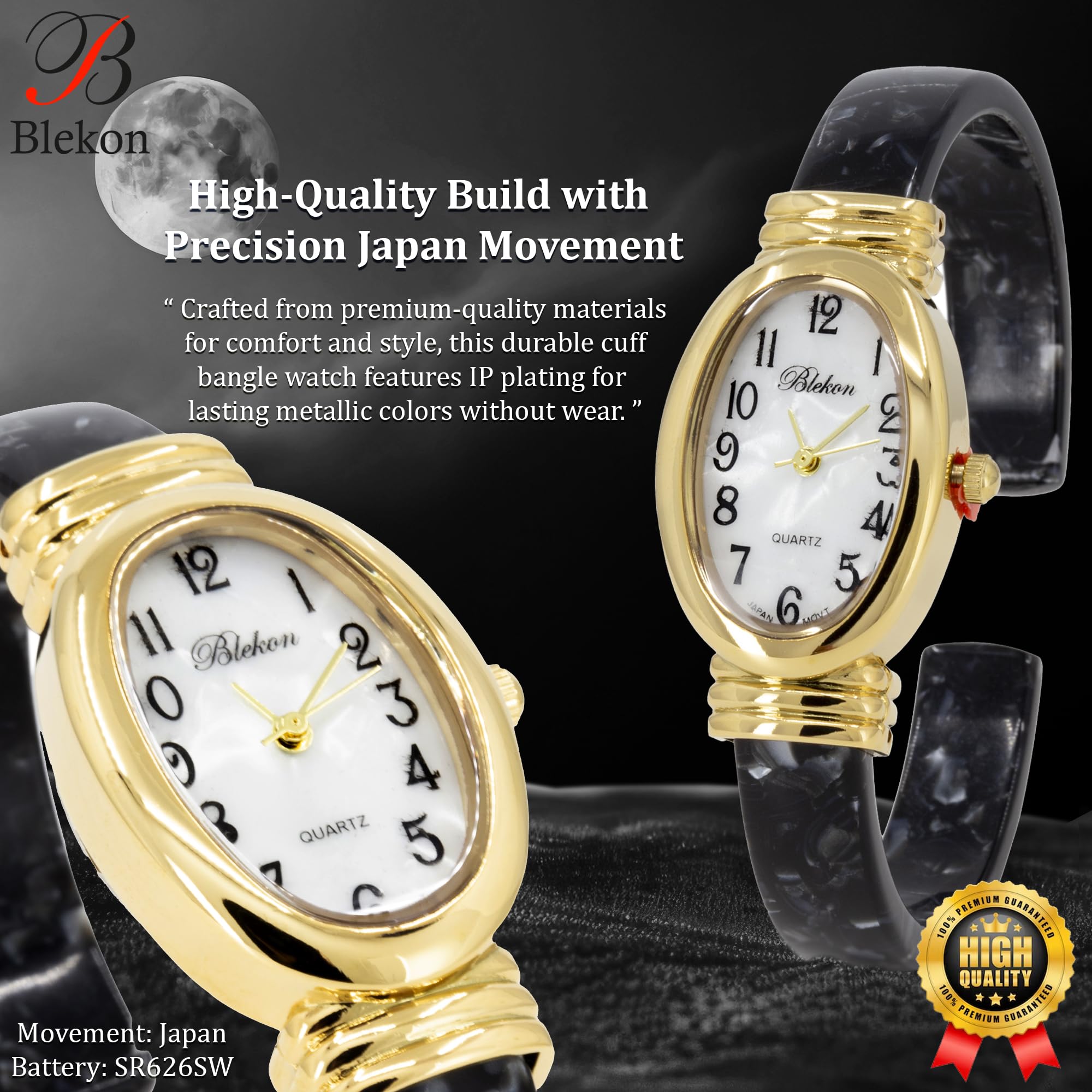 Collections - Reloj Redondo Ovalado Rectangular de acrílico para Mujer, diseño de Concha de Tortuga
