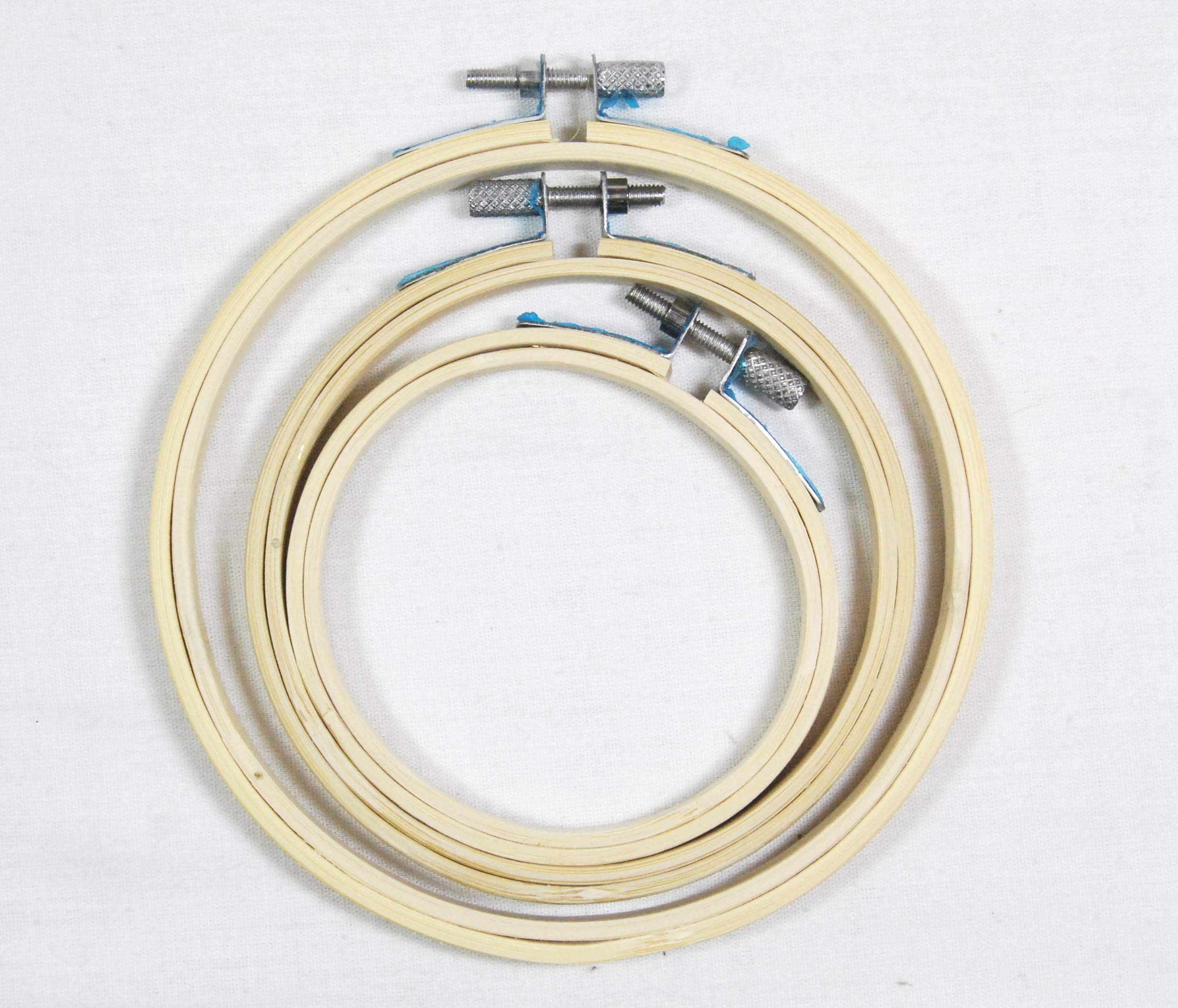 celloexpress Bamboo Embroidery Rings Hoops - Choice of Sizes - Cross Stitch / Tapestry Frame (Set 4: 3", 4" & 5")