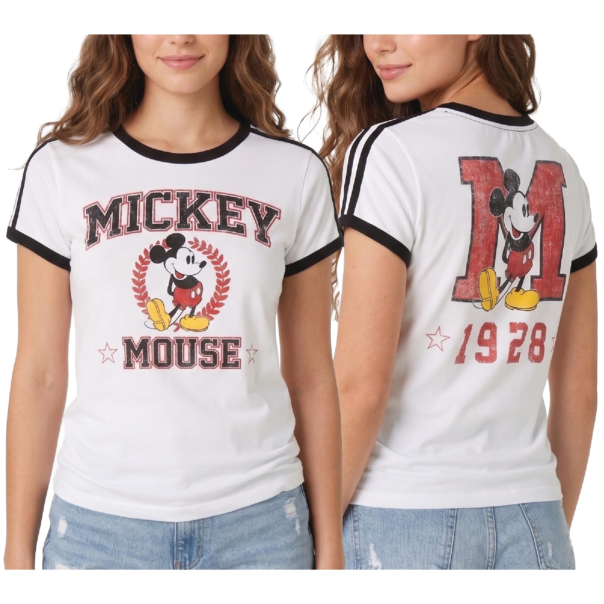 Disney Lightning McQueen Mickey Mouse Stitch Womens Graphic Tee, Runs Small