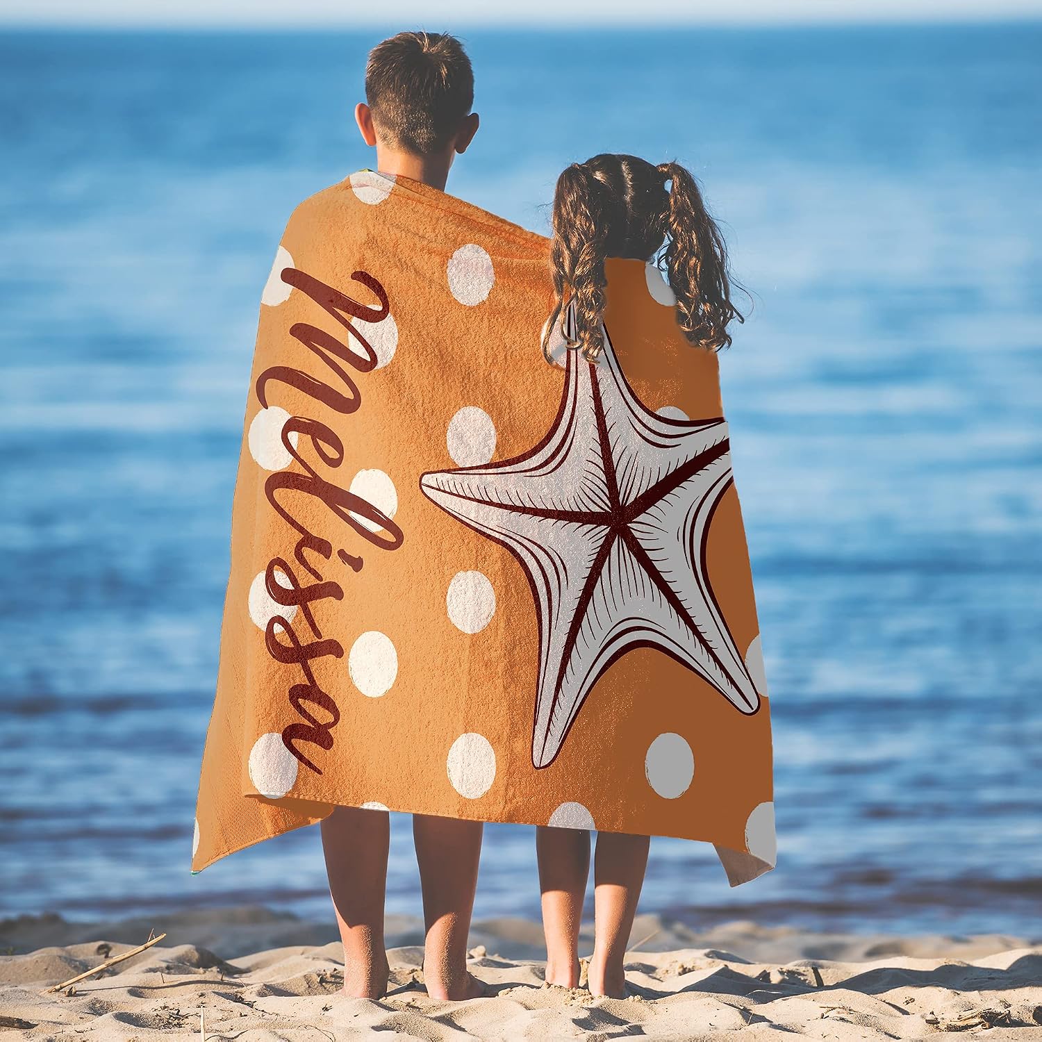 Tropical Beach Towel - Custom With Names, Personalized for Adults, Men, Women, Teens, Kids - Funny 30x60 Swim Towel for Pool, No Sand - Polka Dot T34