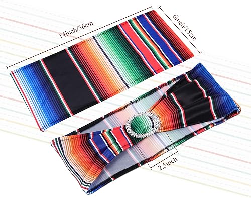 Miniatura 2 de 100 bandas elásticas para sillas de comedor con temática mexicana, bandas de elastano con hebilla para bodas, eventos, fiestas, ceremonias,