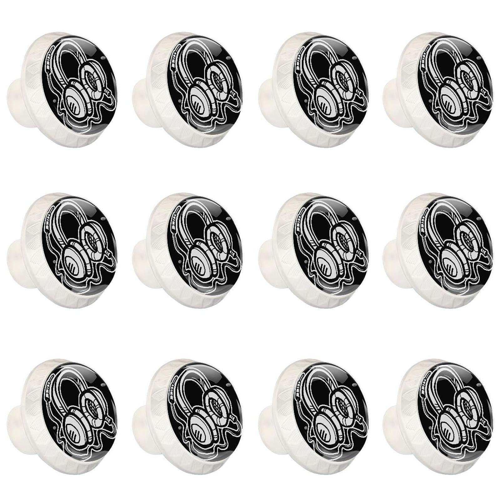 Boutons d'armoires de cuisine pour remplacer les poignées usées lot de 12 boutons noirs ronds