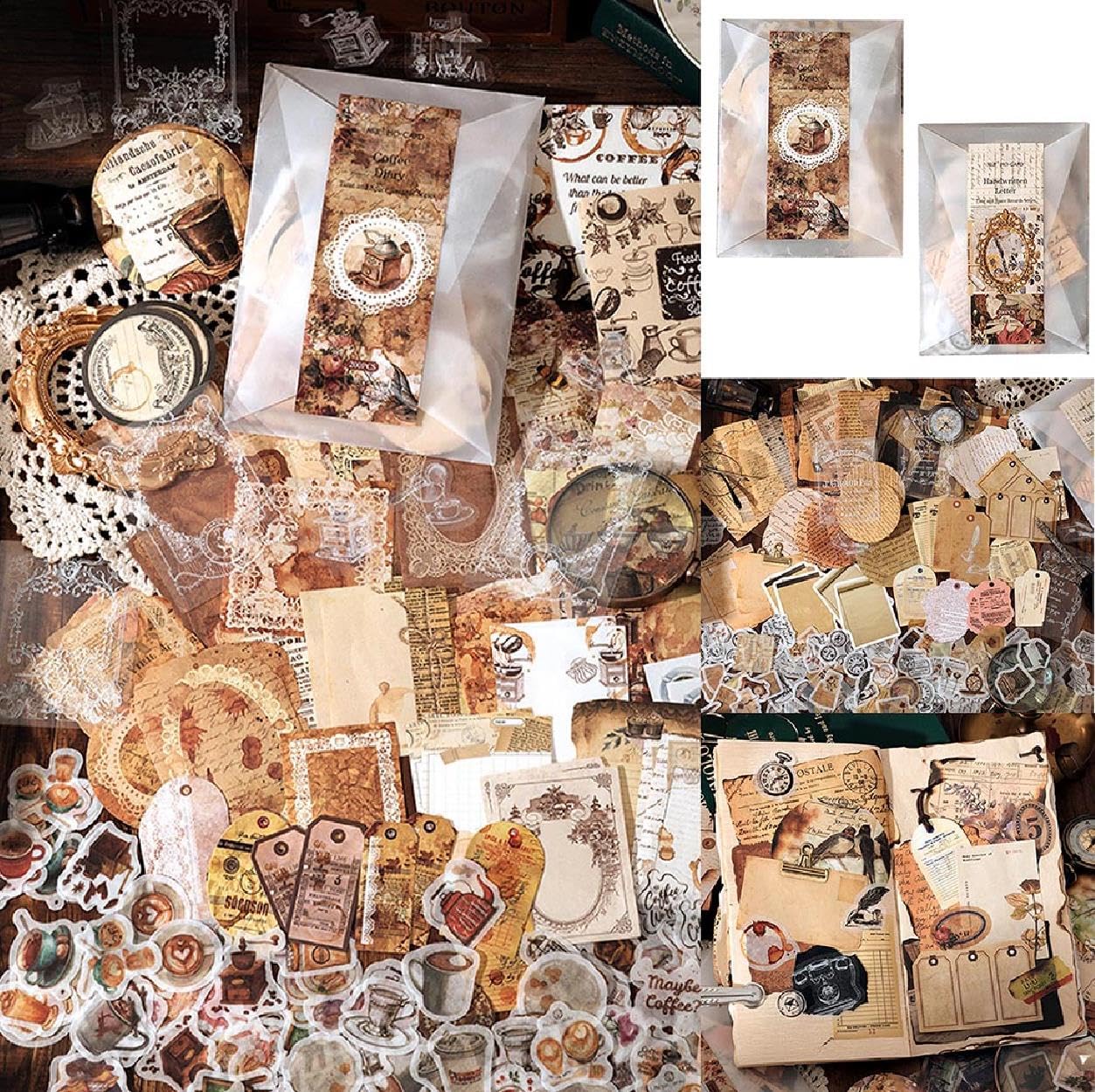 30 Fogli Adesivi Vintage Cibo Per Scrapbooking – Oltre 600 Sticker A Tema Sushi, Dolci E Frutta – Vinile Impermeabile E Riposizionabile