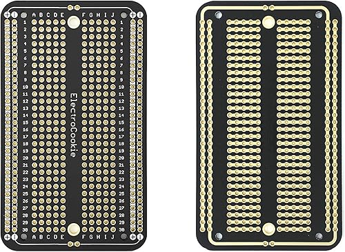 ElectroCookie Placa de prototipo PCB soldable para electrónica de bricolaje, compatible con proyectos de soldadura Mini Arduino, chapado en oro