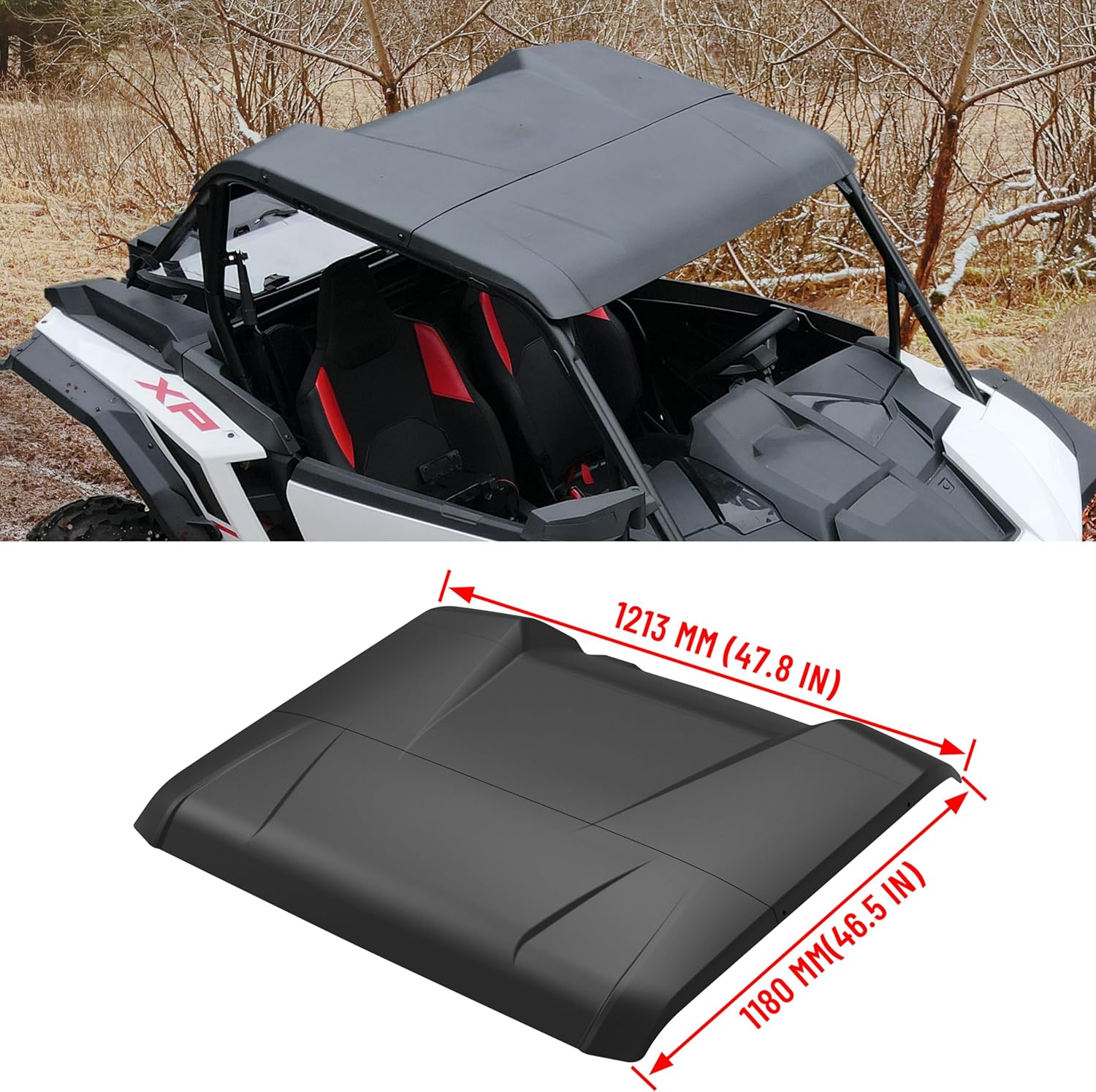 SAUTVS Poly Sport Roof for RZR XP 1000 2024 2025, Dustproof Hard Roof Top 3-Piece Combination Sun Visor for Polaris RZR XP 1000 2024+ Accessories(3PCS, 2884553)