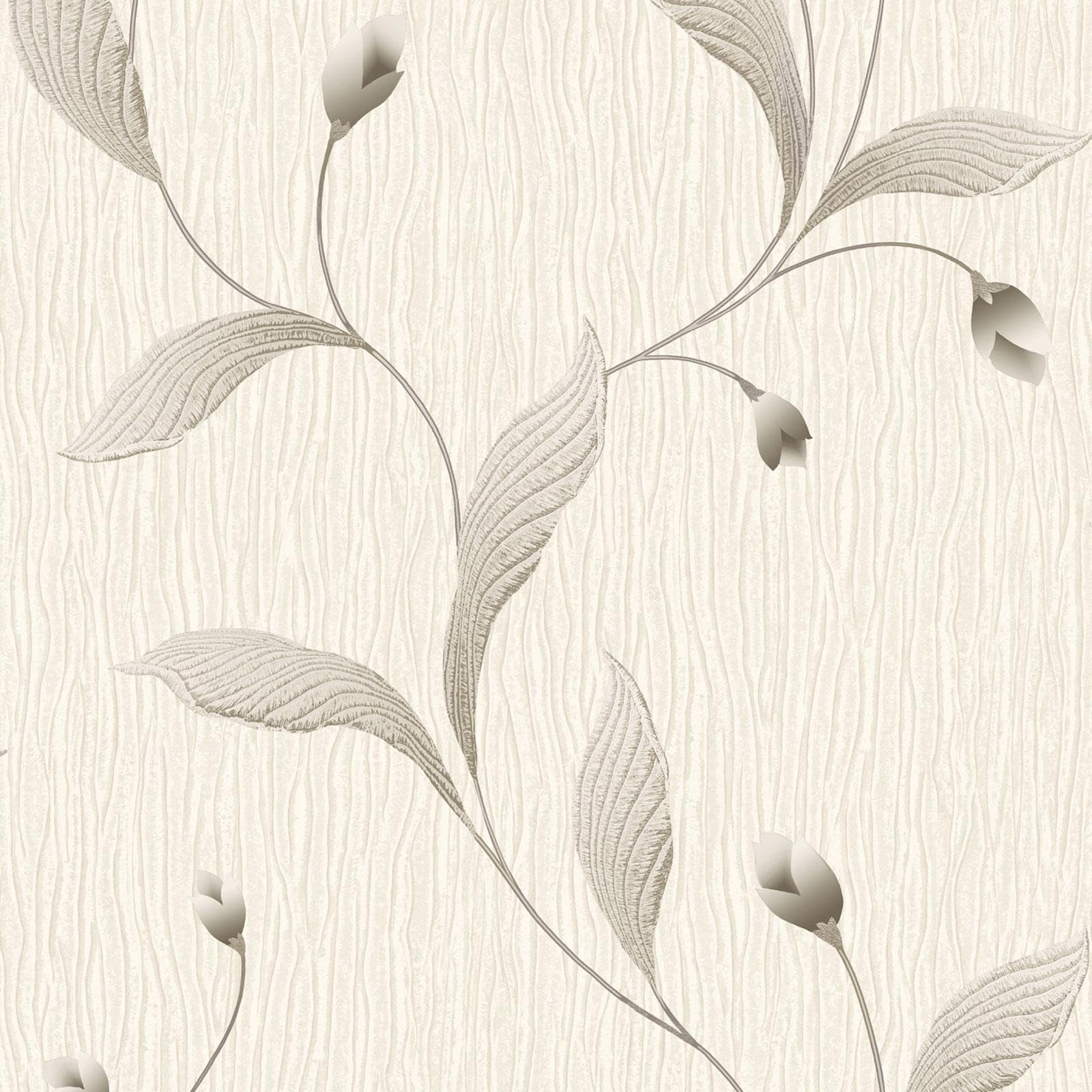 Tiffany Textured Floral Trail Wallpaper Charcoal Belgravia 41338