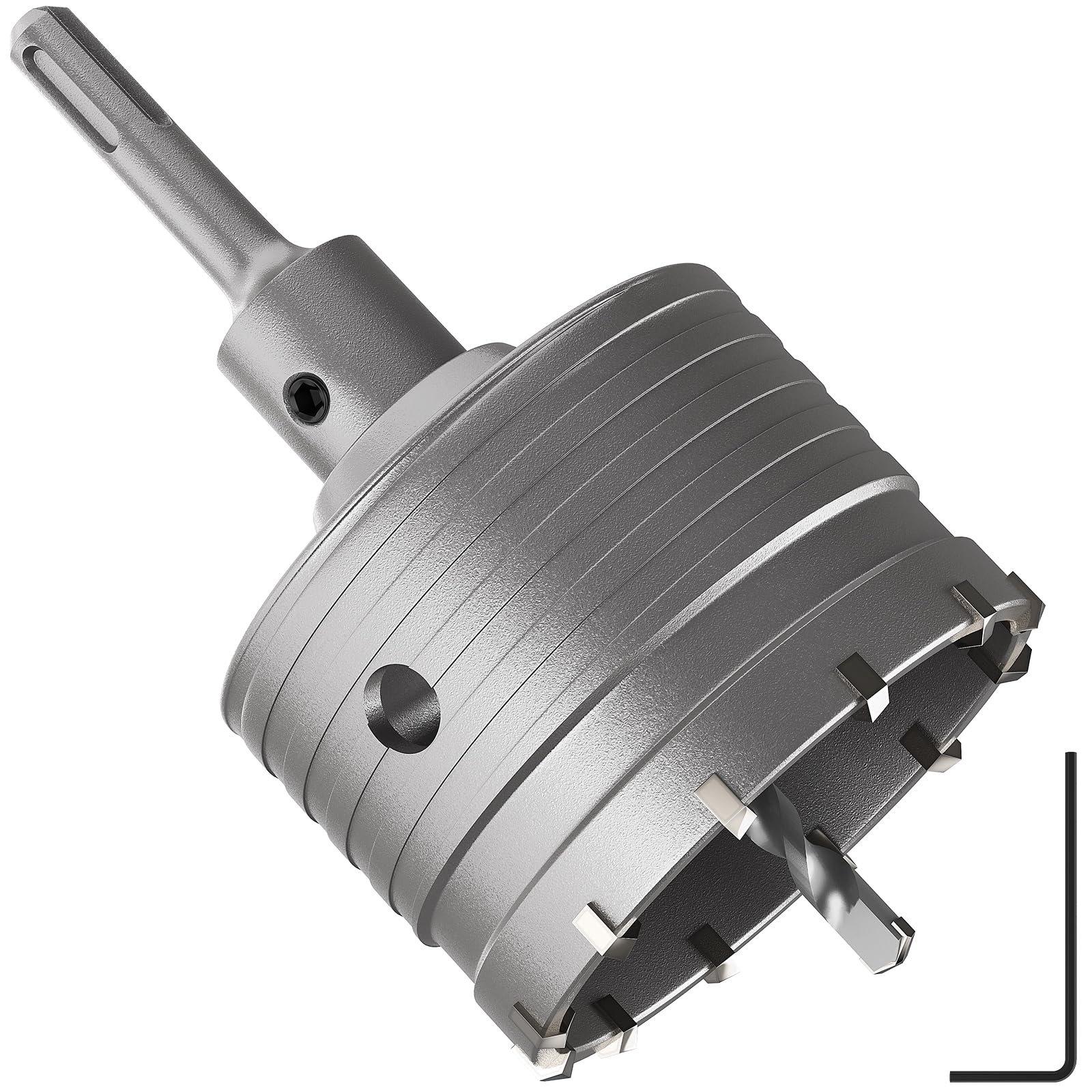 DAIMIT Concrete Hole Saw 105mm / 4.13" with 220mm SDS Plus Shank Connecting Rod, Hole Saw Tool Set for Concrete Cement Brick Stone Wall Drilling