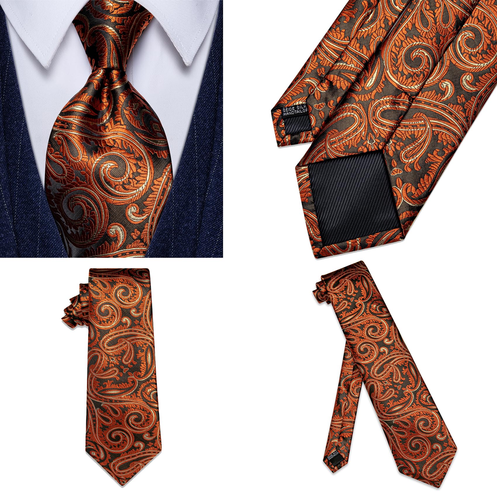 YourTies Mens 6PCS Tie Set Assorted Necktie Silk Woven Paisley Floral Striped Plaid Ties Fashion Wedding Business Party