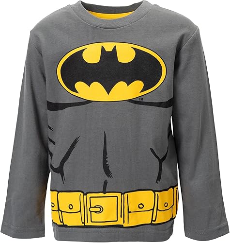 Miniatura 5 de DC Comics Paquete de 4 camisetas de manga larga de la Liga de la Justicia Aquaman Batman Superman The Flash para niños pequeños a grandes