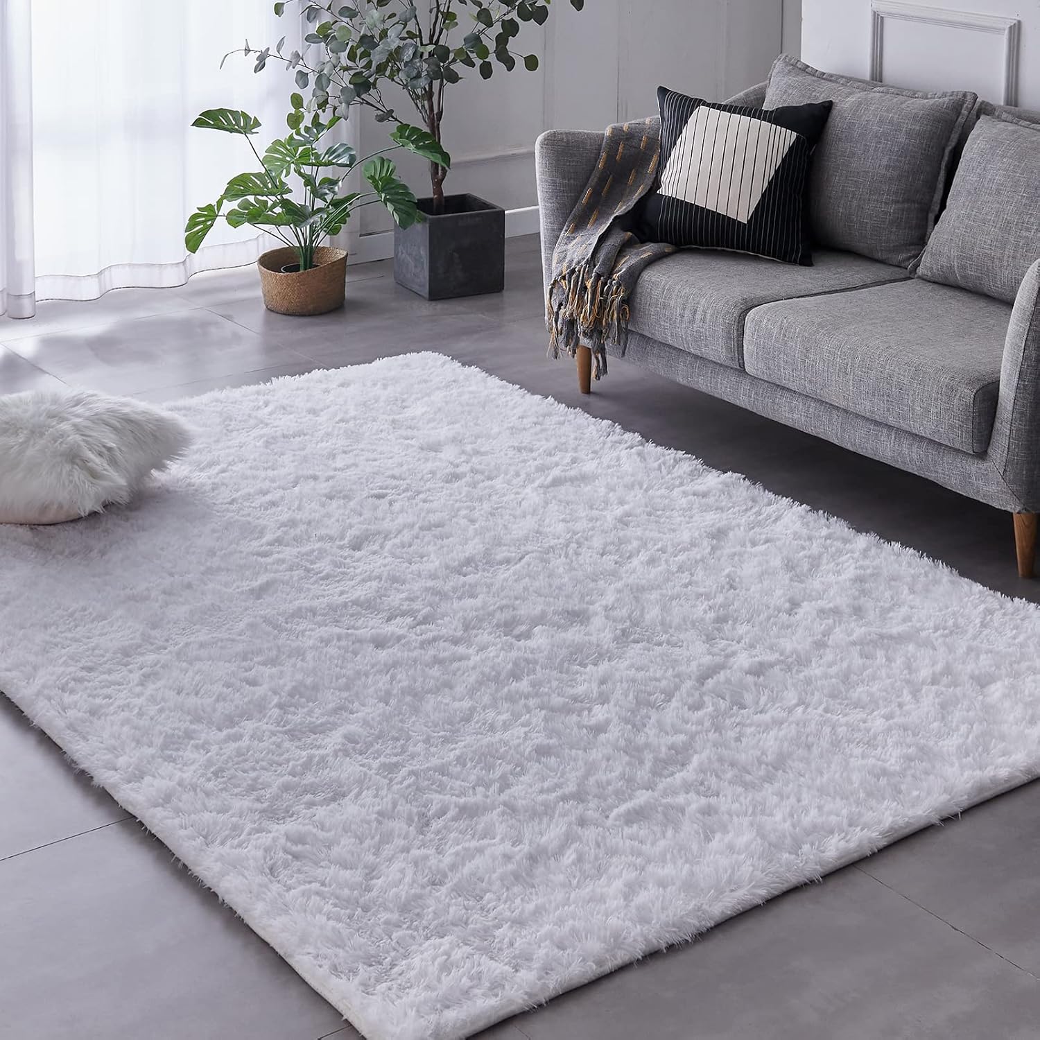 TABAYON Luxury 6x9 Shag Area Rug, Soft Fluffy Fur Bedroom & Living Room