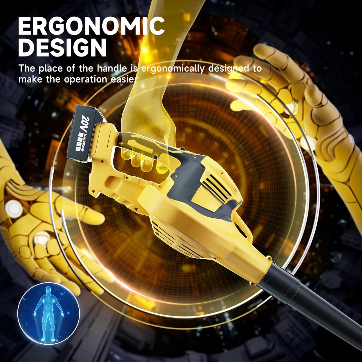 Leaf Blower Cordless, 20V Electric Cordless Leaf Blower with 2 Battery and 2 Fast Charger, Powerful Battery Blower for Lawn Care, Leaves, Dust and Patio