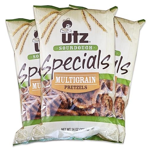 Utz Sourdough Specials Pretzels Multigrain - Pretzels de galletas suaves - Saludables y saludables - 3 bolsas de 14 onzas