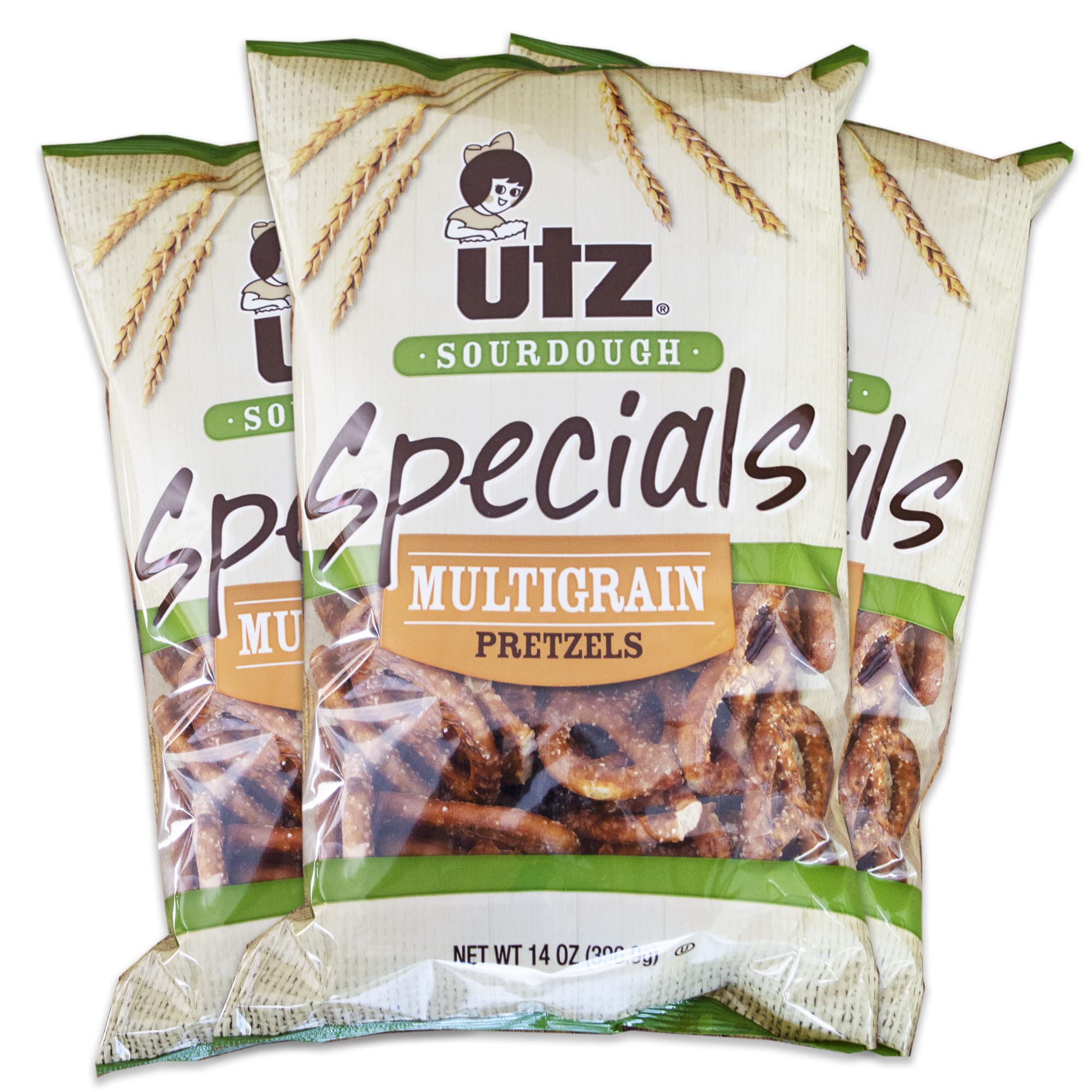 Utz Sourdough Specials Multigrain Pretzels - Crackery Soft-Bite Pretzels - Healthy and Wholesome - 3, 14oz Bags