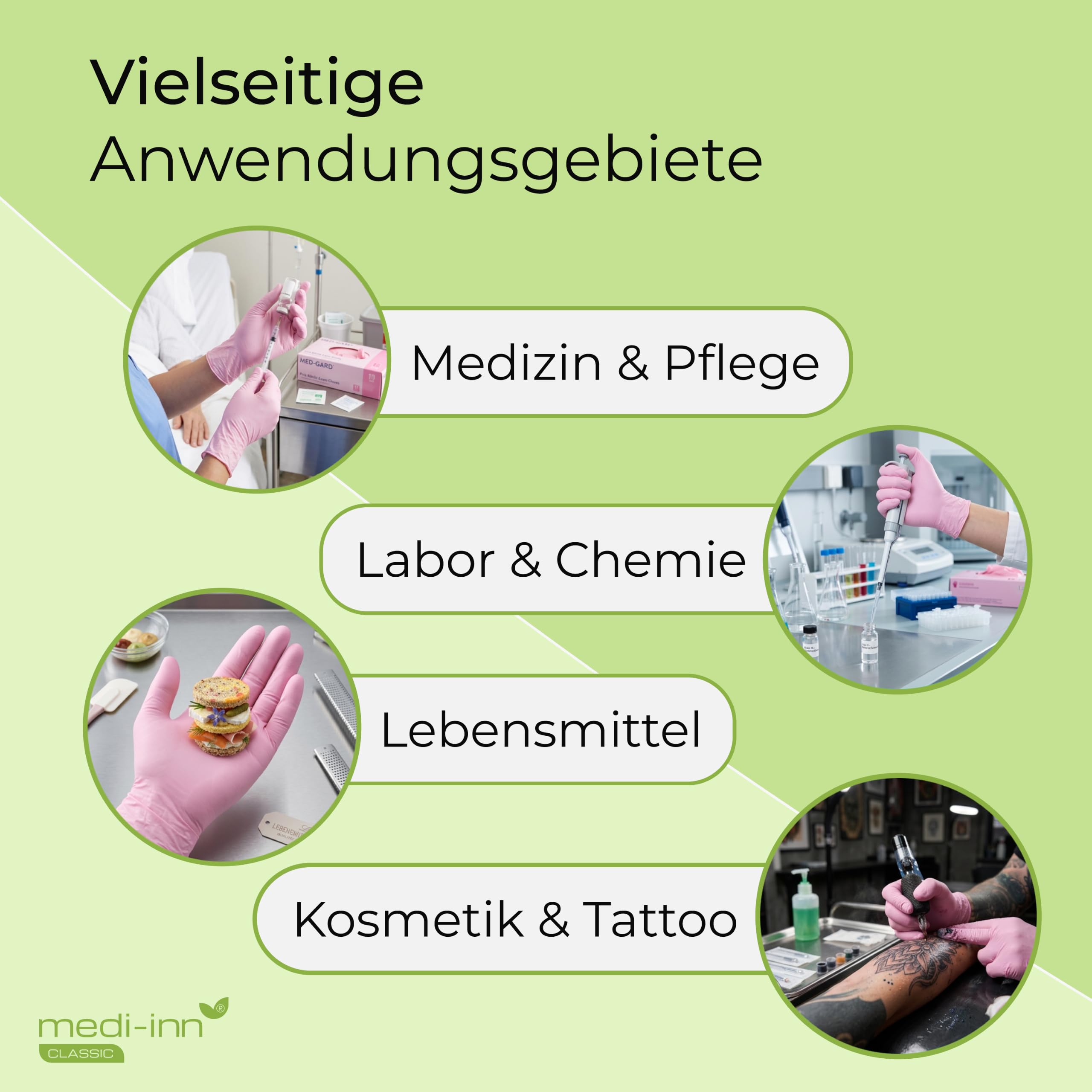 Medi-Inn Nitril Pink Plus Einmalhandschuhe, puderfrei, Gr. XL, 10 x 100 = 1000 Stück