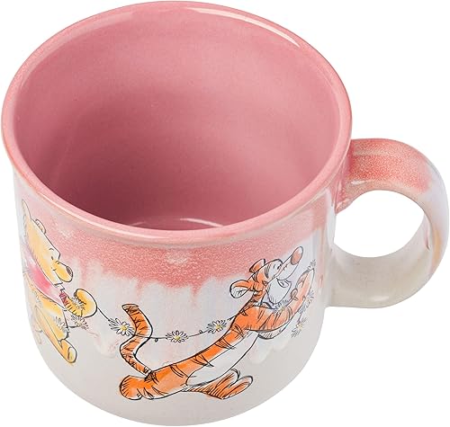 Miniatura 3 de Silver Buffalo Winnie the Pooh Group Reactive Glaze - Taza de cerámica para caravana, 20 onzas