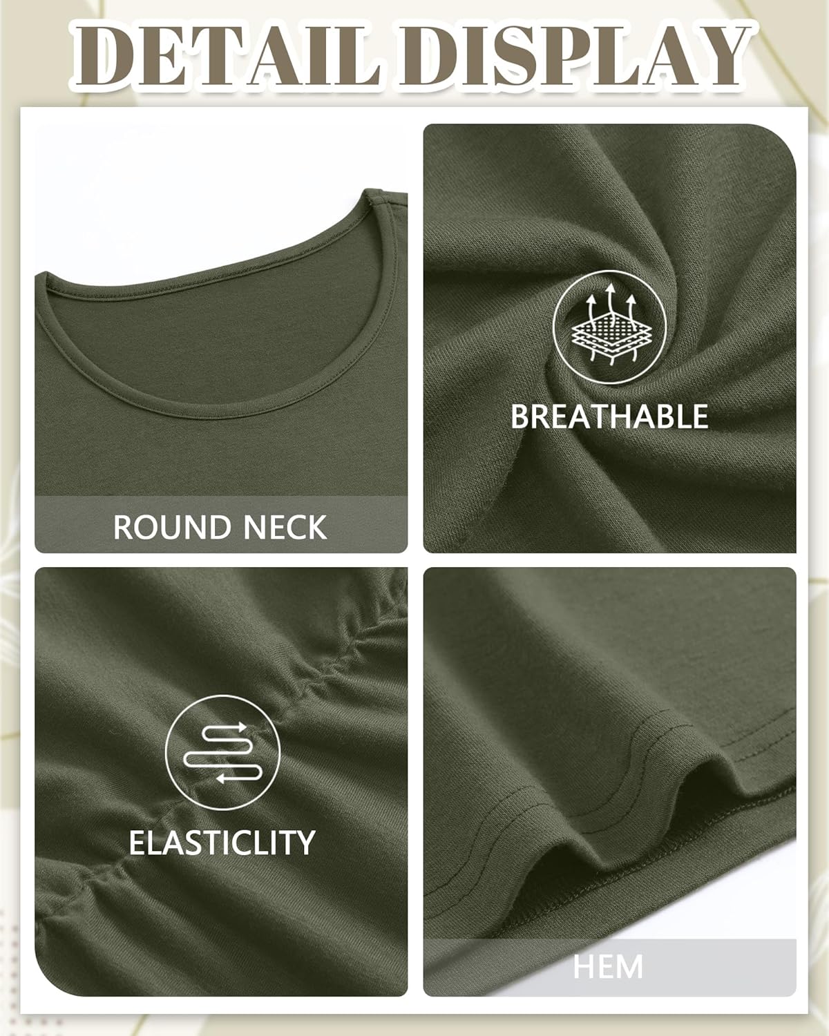 4 Pack Women's Maternity Shirts, Half Sleeve Side Ruched Tops Crew Neck Summer Casual Pregnancy Clothes - Image 5