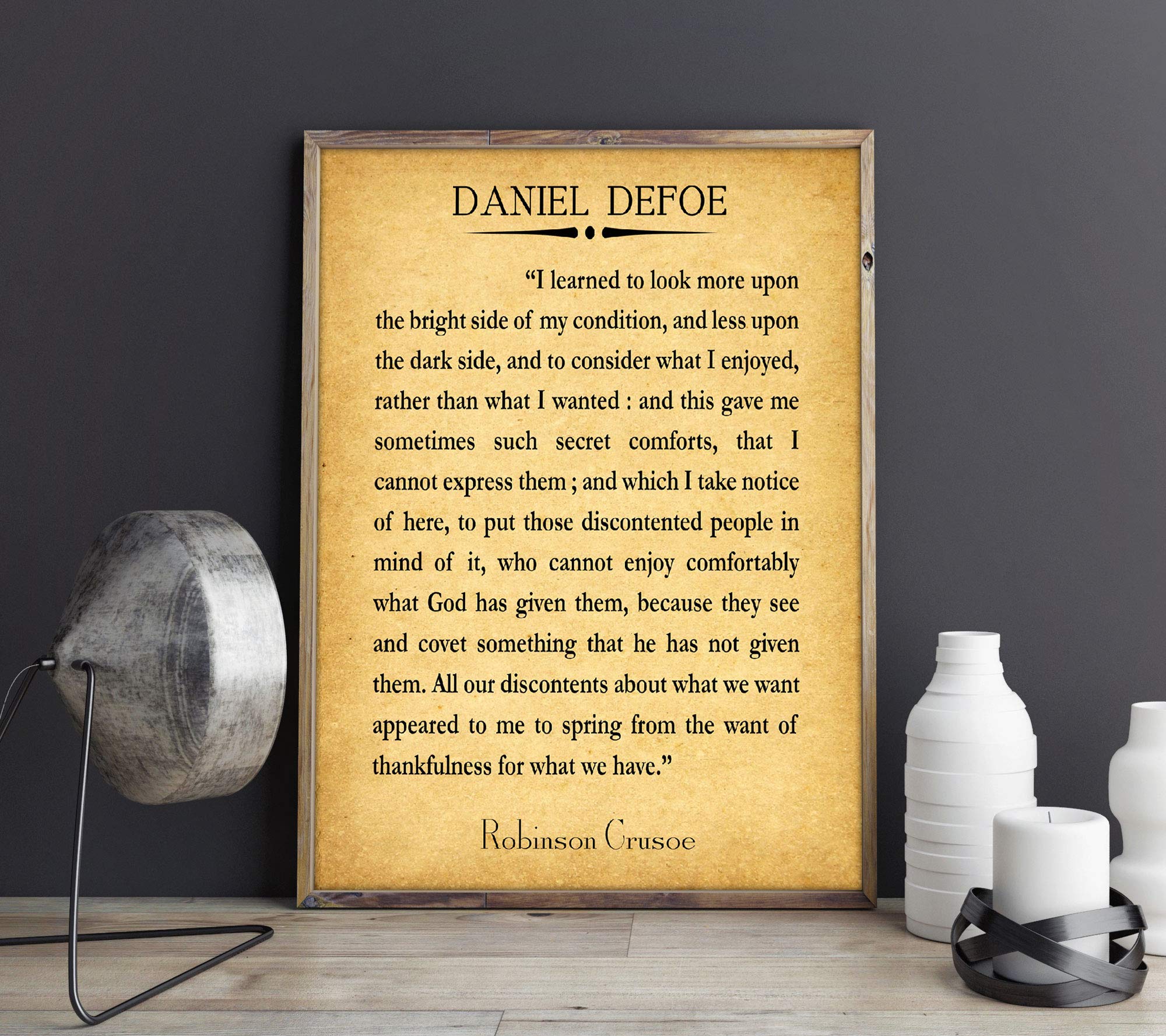 Affiche Robinson Crusoe Daniel Defoe poster vintage citation livre