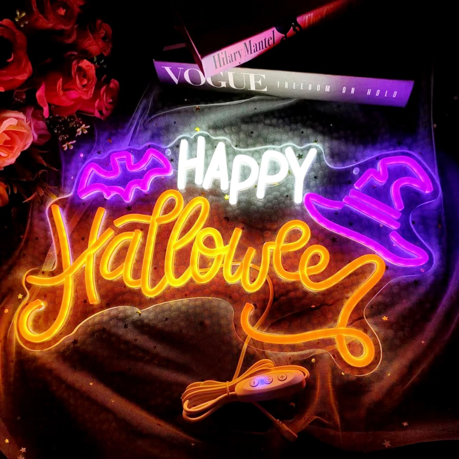 Amazon.co.jp : 調光可能スイッチ付き大型ハロウィンコウモリネオン