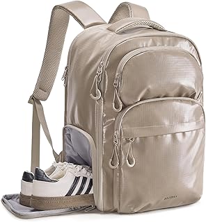 BAGSMART 30L 여행용 백팩, 39.6cm(15.6인치) 기내용 백팩 비행 승인, 방수 위켄더 백 데이팩, 낙타, 15.6인치, 여행용 노트북 백팩