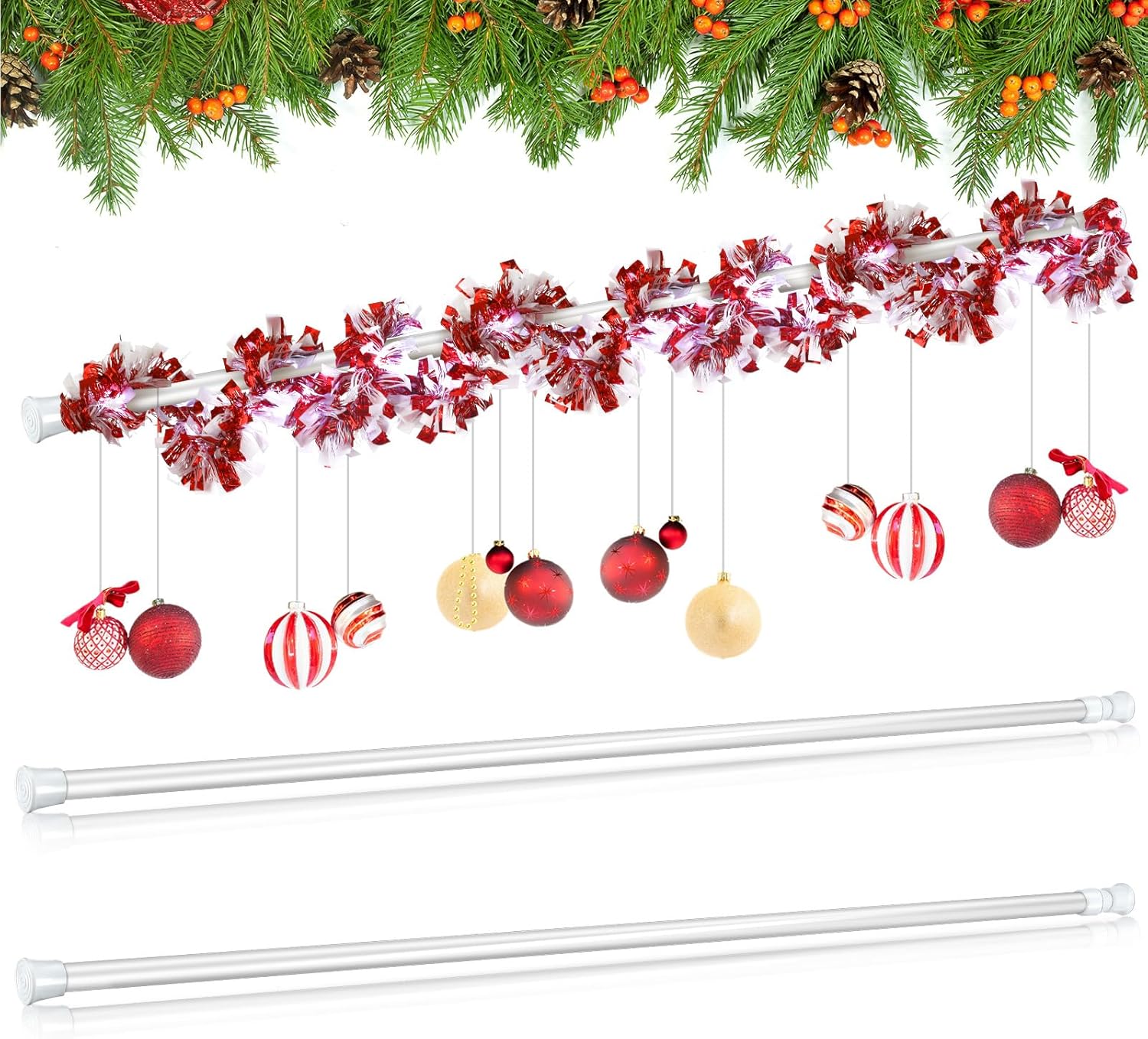 Nuogo 2 Pcs Christmas Garland Hanger for Window Front Door