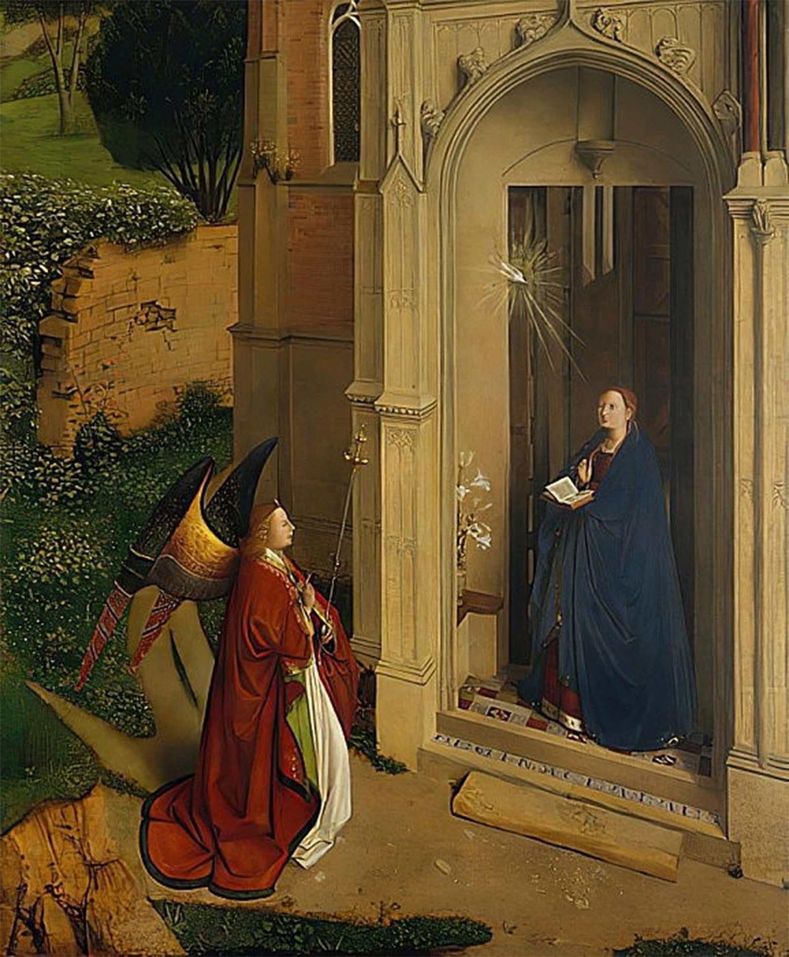 SERENDIPITP Aesthetic Poster Photo Wall Print Retro Picture the Annunciation by Petrus Christus Modern Wall Artwork for Home Decor 60x90cm