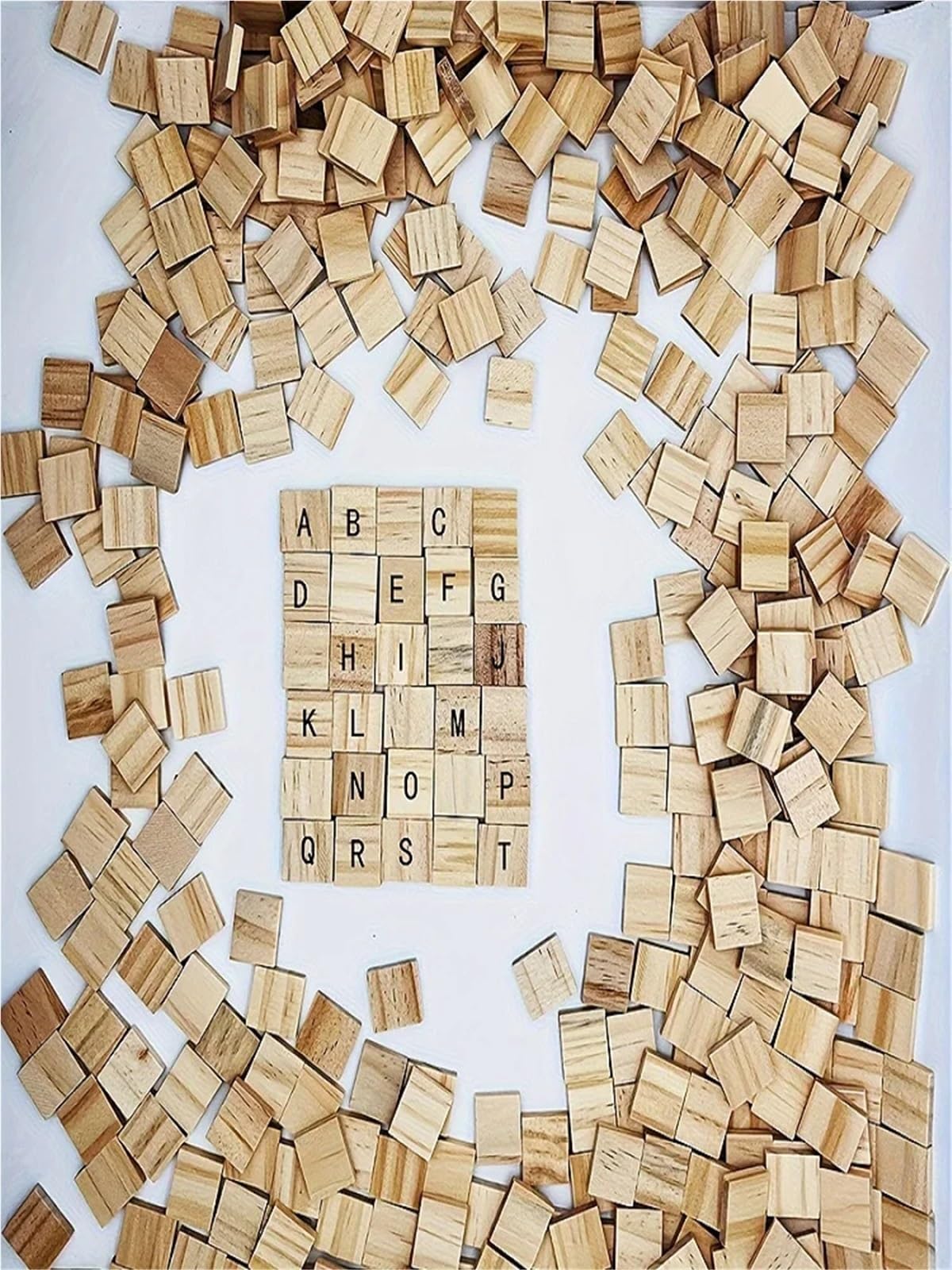 200 bloques de madera pino sin palabras for armar, con 26 letras y números, ideales for la educación infantil