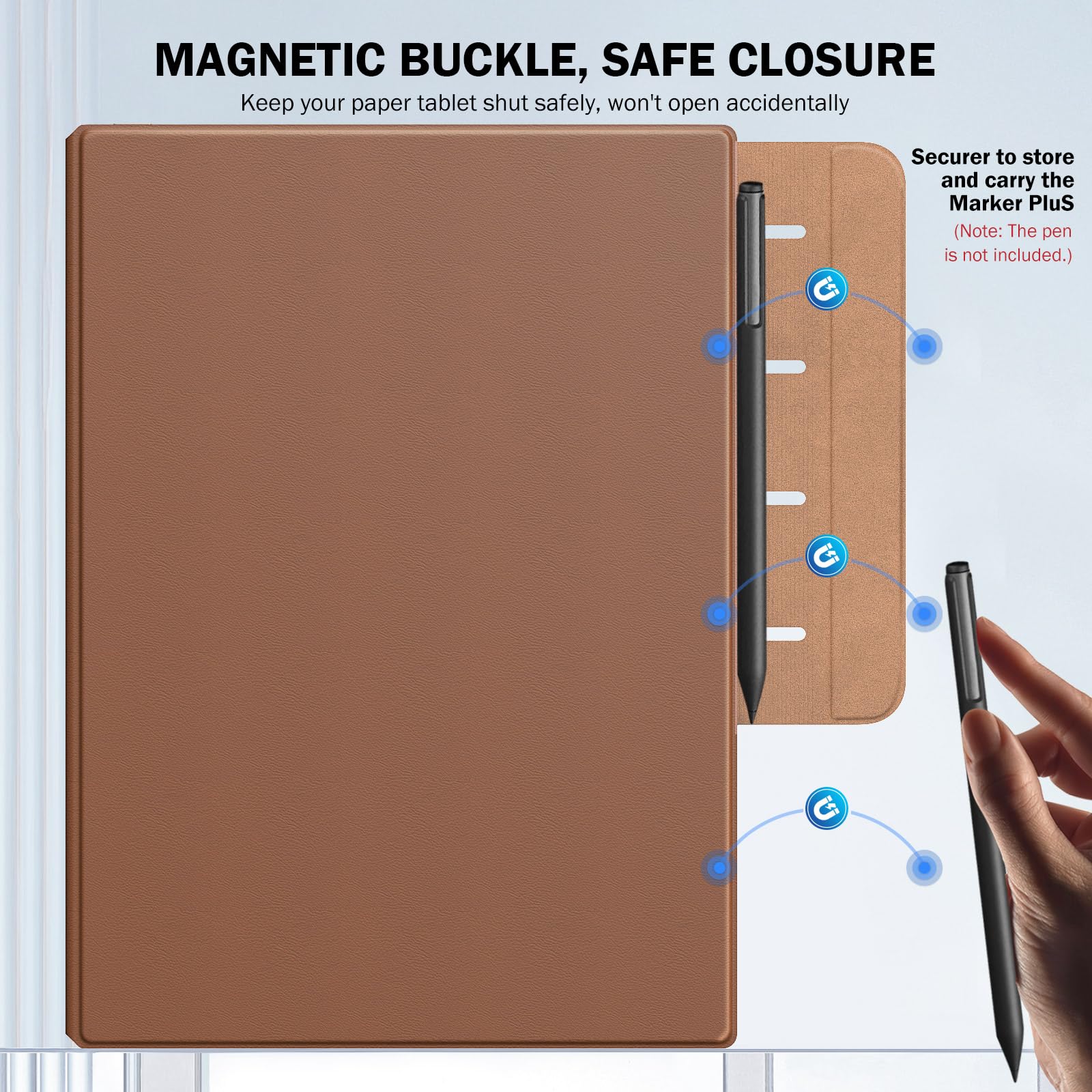 MoKo Case for Remarkable Paper Pro 2024 11.8", Lightweight Ultra-Thin Magnetic Case with Wide Pen Protective Clasp - Image 3