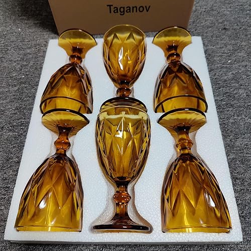 Miniatura 2 de Juego de 6 copas de vino ámbar