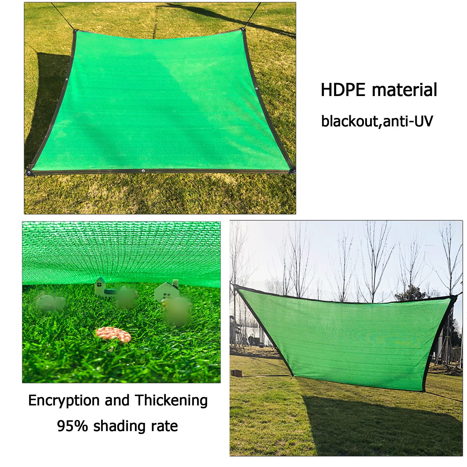 Red de Sombra Verde Bloqueador Solar de Malla Sombreadora,Solar Sombra Paño Ligera y Transpirable,Tela de Sombra 95% Bloque UV para Plantas de Flores/Perreras/Garaje (4x5m)