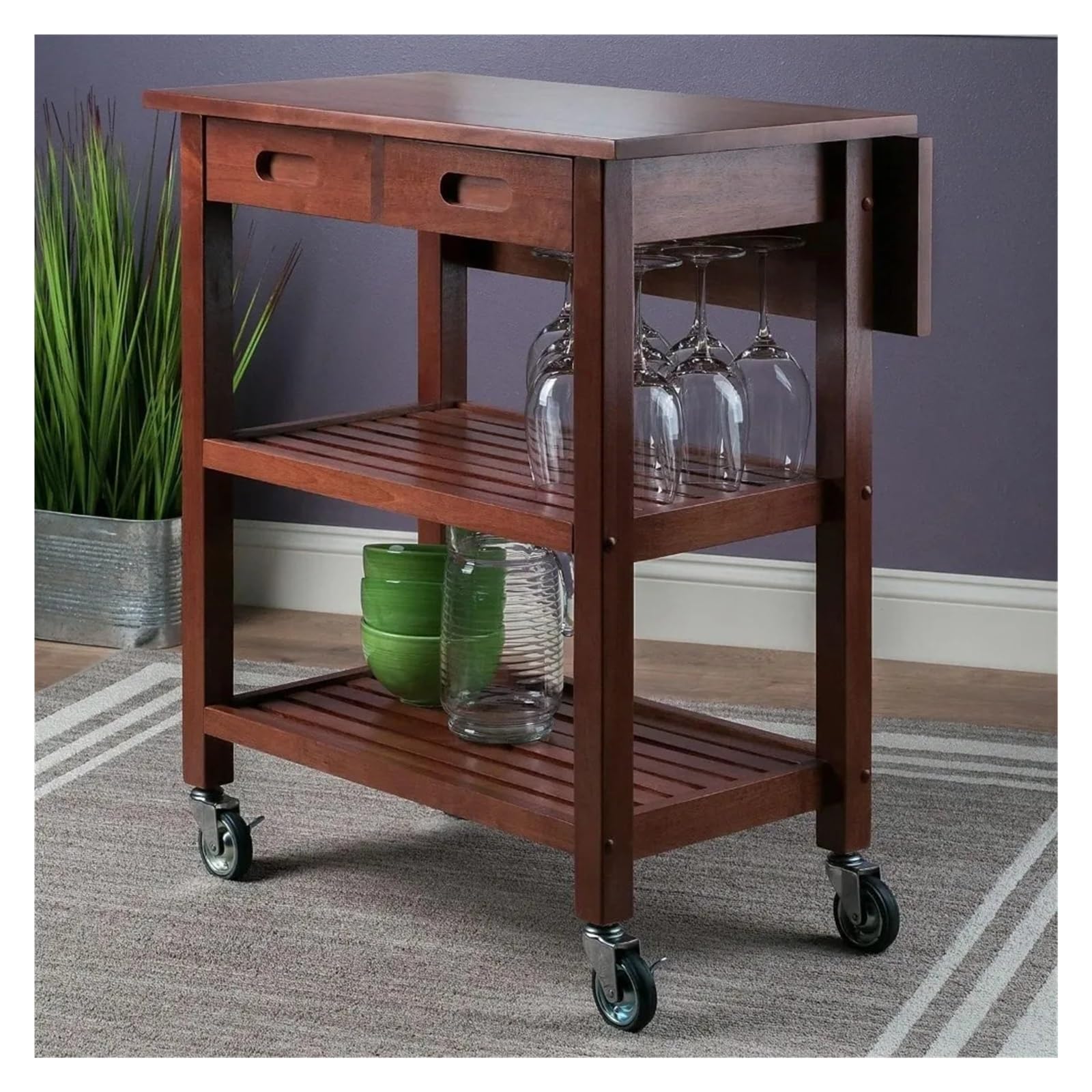 Carrello Multiuso da Cucina Carrello da Cucina con rotelle a 2 cassetti, scaffale da Cucina for la casa for Cucina, Sala da Pranzo, Bagno Carrello di Servizio
