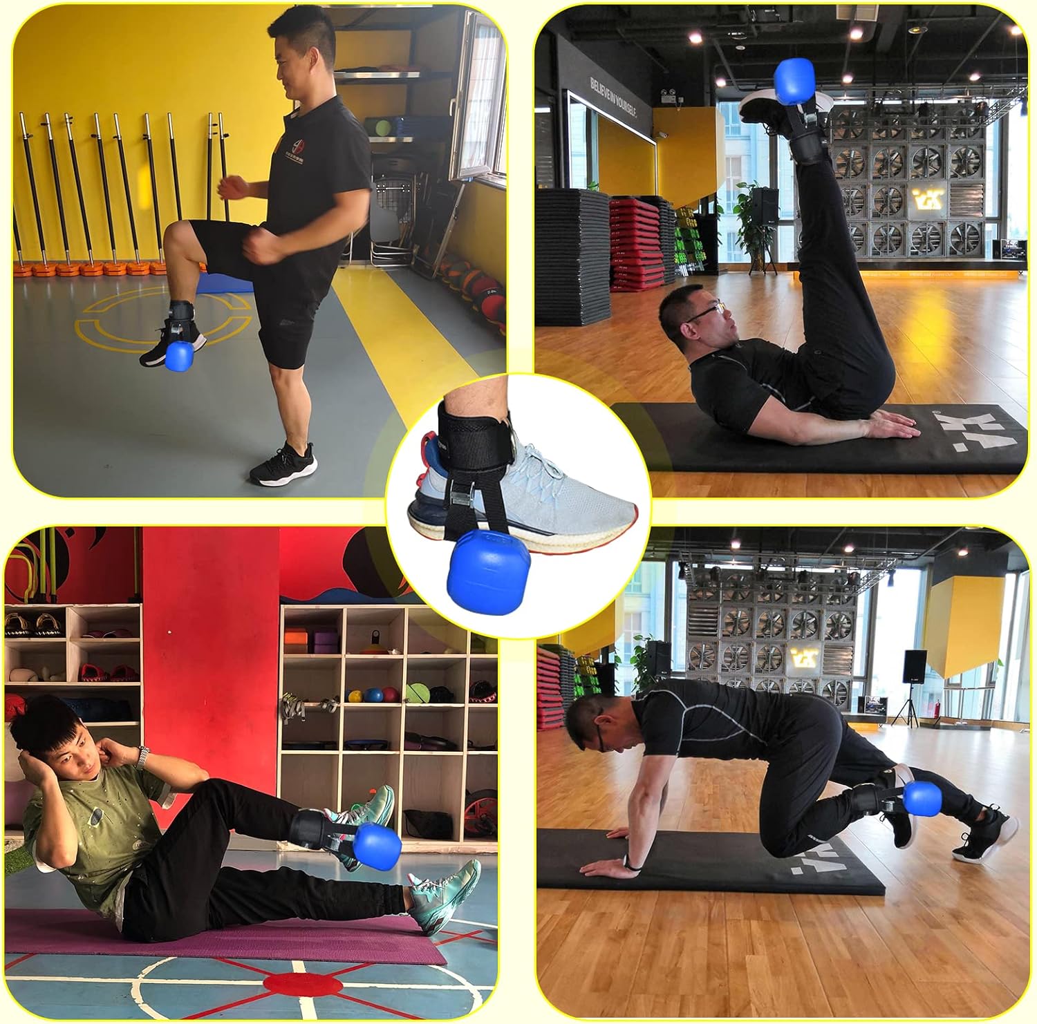 XonyiCos Adjustable Dumbbell Ankle Strap for Cable Machine,Monkey-Feet Weight Lifting Workout Straps,Kickbacks-Leg Extensions,Lower Body Strength Training (Type A-Pair) : Sports & Outdoors