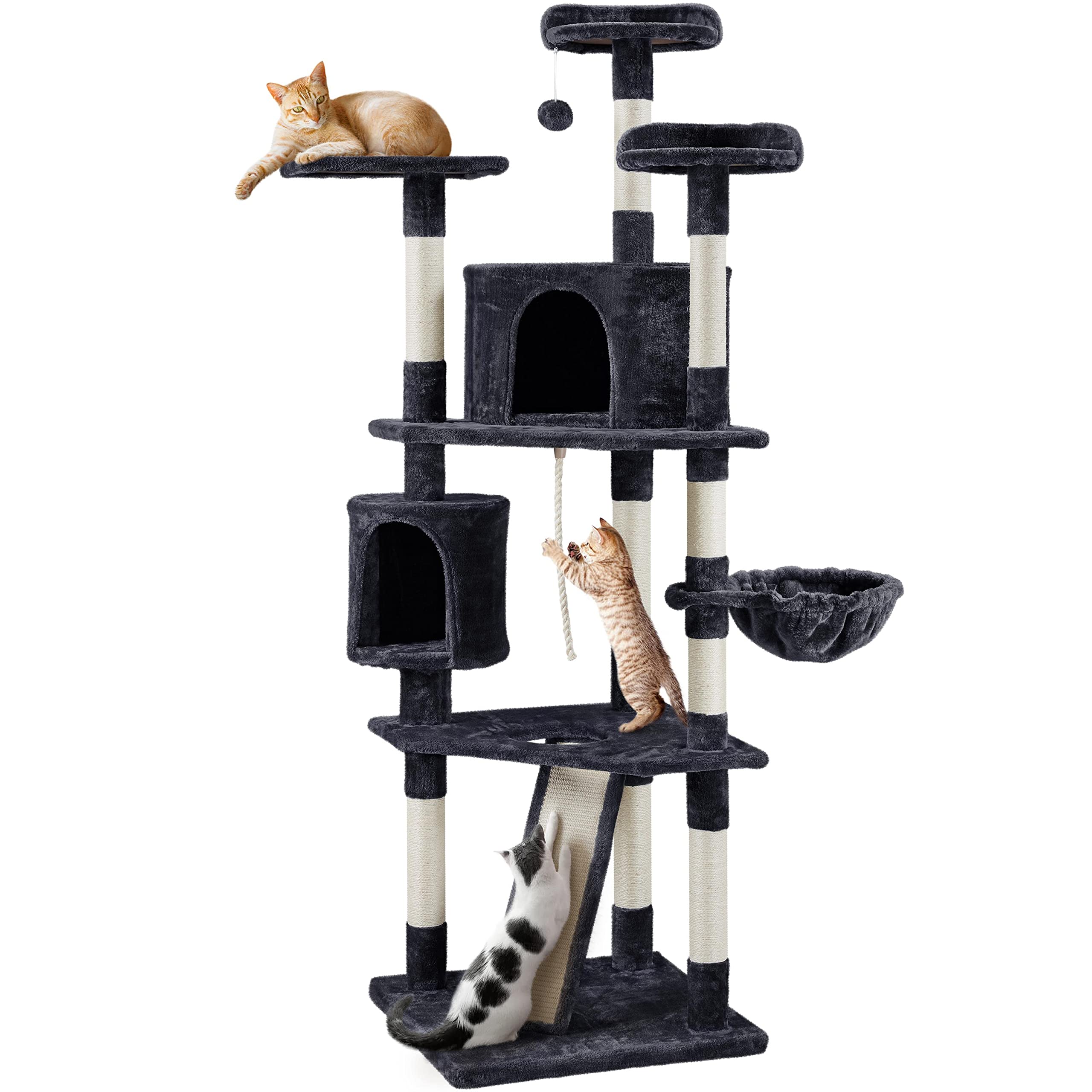 Buy Yaheetech 79 in Cat Tree Tower, Multilevel Cat Trees Plush Covered