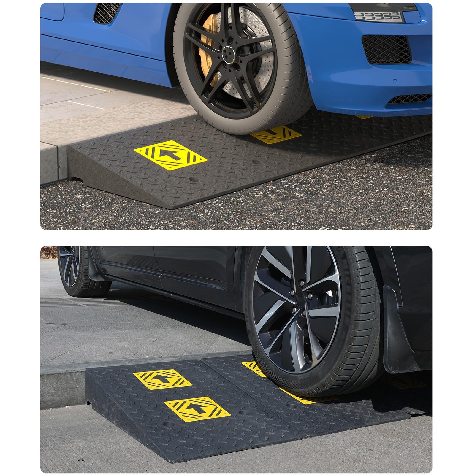 Rampa Auto, Rampe in Gomma Antiscivolo per Impieghi Gravosi, Adatte per Banchine di Carico e Scarico, Marciapiedi, Auto e Moto(50 x 15 cm/20 x 6 in)