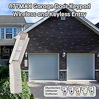 Vista 2 de 877MAX Garage Door Opener Keypad, Wireless Keyless Keypad Entry, Compatible with LiftMaster Chamberlain Craftsman Garage Door Openers with Learn