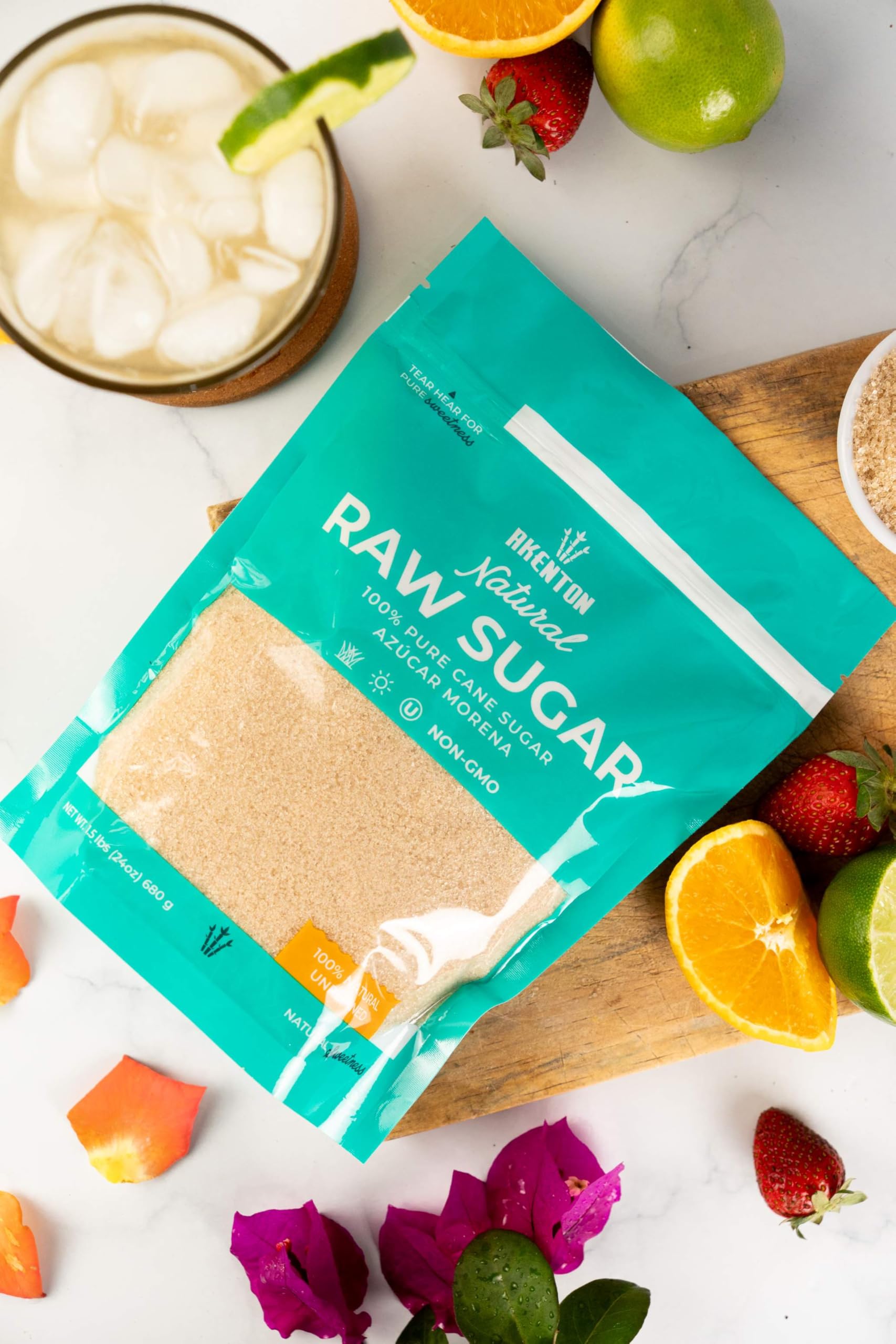 Amazon.com : Akenton Natural Raw Cane Sugar, 1.5 Pound Resealable