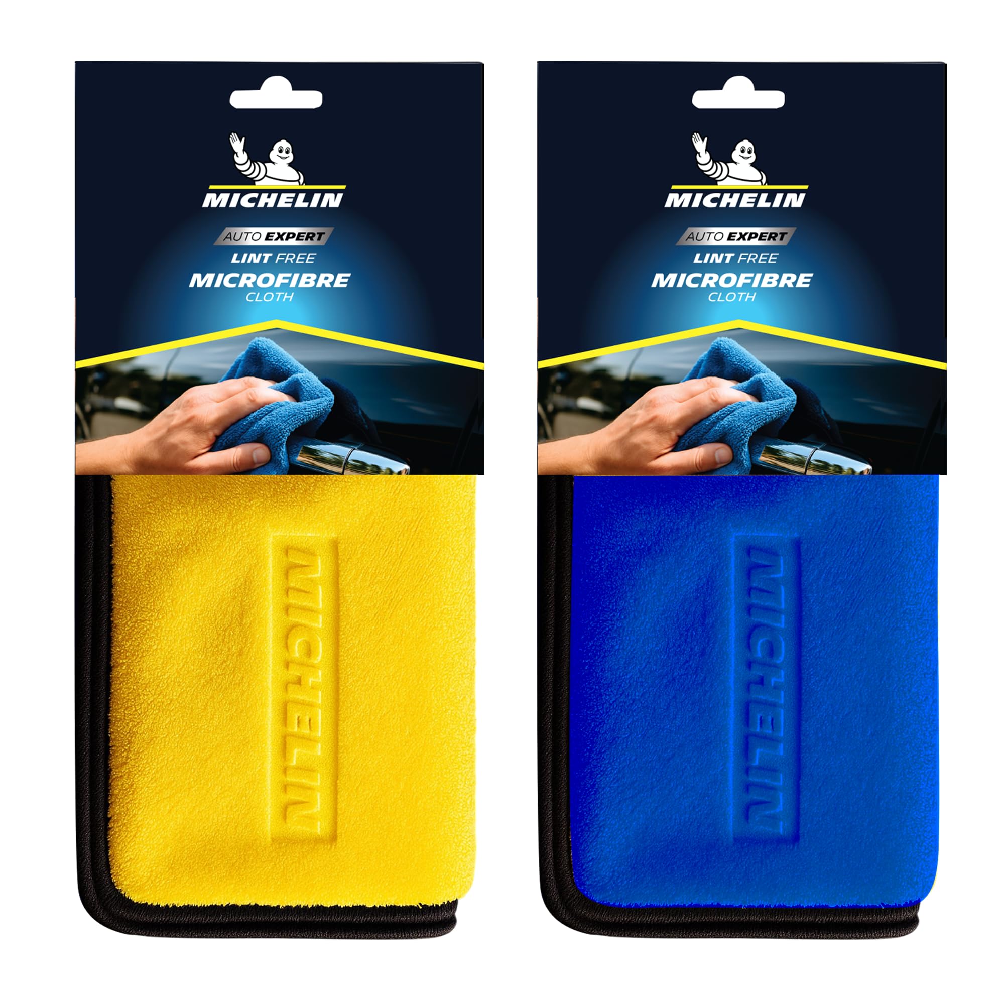 MICHELIN 500 GSM Pack of 2 (40x40 cm) Microfiber Cleaning Cloth for Car Double Sided, Super Absorbent, Lint-Free & Scratch-Free, Durable Ultra-Plush Cleaning Towel for Car, Bike & Glass-image-45