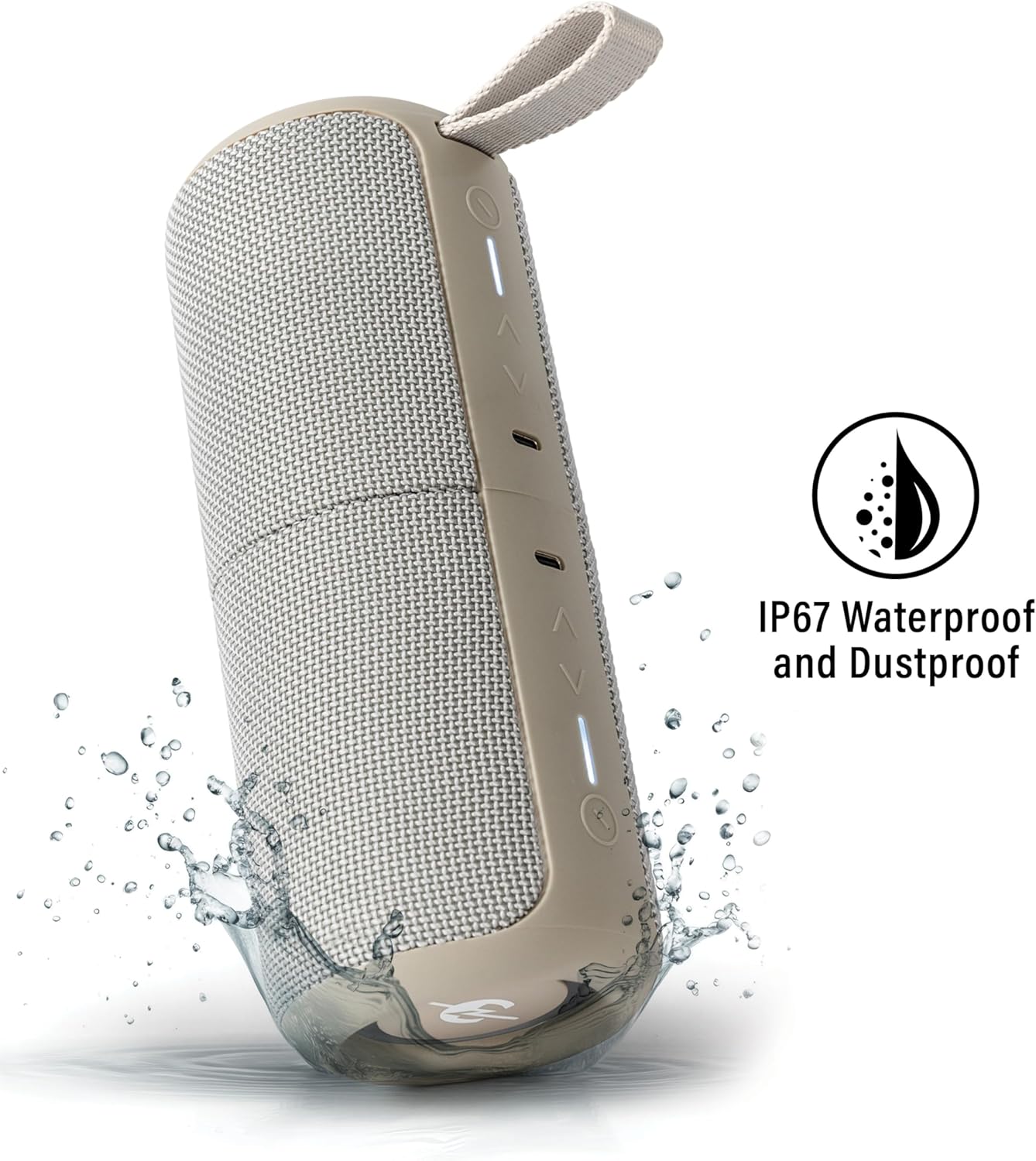 Crosley CR3080A-DU Duo 2-in-1 Portable Bluetooth Stereo Speakers, Dune