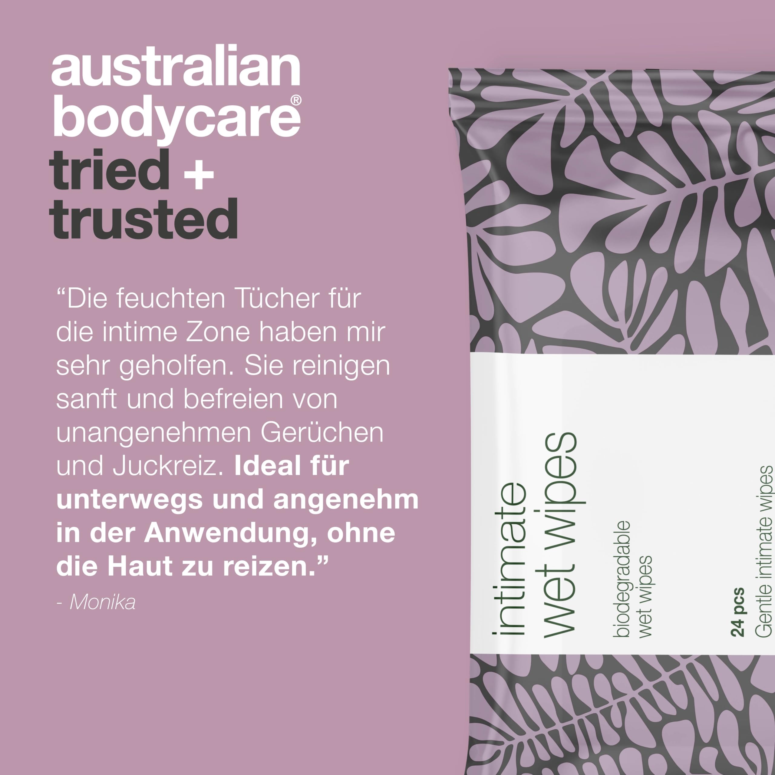Intime Feuchttücher mit Teebaumöl für feminine Hygiene – 144 Tücher (6 Packungen) | Reinigung für Schweiß und unangenehmen Geruch | Erfrischend & kühlend | Hygiene für unterwegs | Biologisch abbaubar