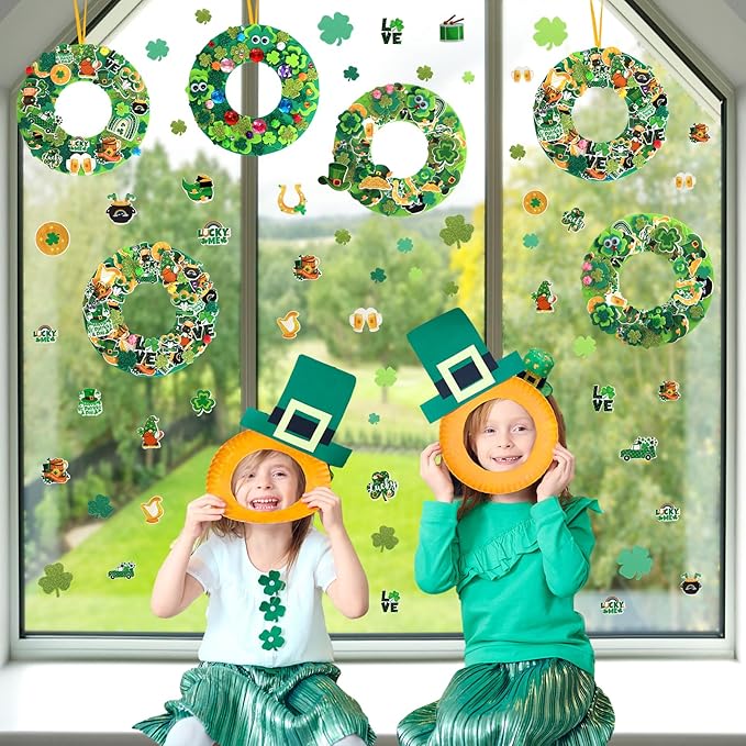 DIY St. Patrick's Day Foam Wreath Crafts for Kids & Parties!
